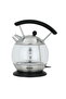 glass kettle with black handle, 1.7 liters, 2200 watts
