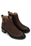 Women's Genuine Leather Brown Nubuck Casual Boots - 2