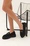 Women's Buckle Detailed Loafer Clare Black Suede - 2