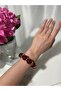 Burgundy Color Authentic Gold Detail Flexible Bracelet - 2