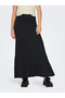 Onltess Long Skirt Knt Elastic Waist High Waist A-Line Slim Fit Knitted Knitwear Maxi Skirt - 4