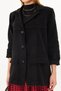 Women's Black Men's Collar Pocket Flap Padded Oversize Cashmere Jacket Arm-25K001107 - 3