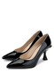 Women's Genuine Leather Black Patent Leather High Heels - 6