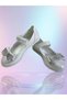 Girl's Butterfly Stone Bow White Orthopedic Ballerinas - 2