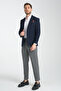 Baselna Men's Navy Blue Stretching Lycra Fabric Fully Lined Slim Fit Mono Collar Slim Fit Blazer Jacket - 8