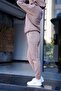 Relax Fit Fit Winter Thick Inside Wool Bottom Top Suit - 5