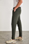 Cristian Men's Technical Fabric Green Sweatpants with Elastic Waist and Stopper Detail - 5
