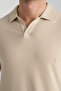 Waffle Men's Regular Fit Polo Neck T-Shirt 100% Cotton Poloyaka