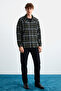 Allenı Men's Cotton Shirt Collar Relaxed Lumberjack Khaki Shirt - 5