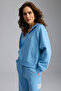 Lyka Women's Organic Cotton 3 Thread Raised Ornamental Label Detailed Regular Blue Sweatshirt - 4