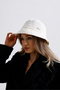 Women's Water-Repellent K Quilted Bucket Hat Cream (Size 55-56cm) - 6