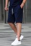Men's Shorts Navy Blue Lycra Flexible Fitness Training Sports 100% Cotton Sweat-Absorbent.