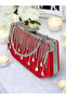 Red Satin Women's Evening Dress Bag Wedding Engagement - 6