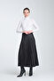Thin Pleated Skirt with Elastic Waistband