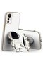 Xiaomi Mi 12 Lite Compatible Case Astronaut Silicone Case with Stand White