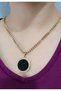 1St Class Steel No Darkening Black and White Double Sided Round Necklace