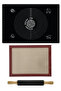 1.Grade Baking Mat Measured Dough Rolling Mat 45 X 65 Cm Black, Rotating Roller, Set of 3