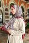 شال حريري - SLT2892-13 - نمط شال - أحمر كلاريت - 2