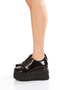Women's Shoes Wedge Heel Black Patent Leather High Sole Extreme Comfortable and Comfortable - 4