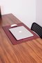 Leather Table Set Claret Red with Edge Protection 60x40cm