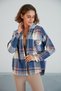Women's Multicolored Soft Blue Lumberjack Oversize Jacket Shirt