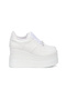 Women's Wedge Heel 9cm Comfortable White High Heel Sneakers