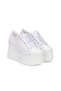 Women's High Wedge Heels White Sports Wedding Dress Shoes Very Comfortable - 2