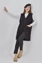 Women's Long Seasonal Knitwear Lycra Flexible Pocket Buttoned Vest - 7