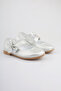 Girl's Silver Stone Velcro Bow Ballerina Ballet - 3