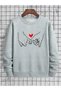 Lover's Combination 2-Piece Set Love Printed Crew Neck Sweatshirt Valentine's Day (Price Is for 2 Pieces) - 2