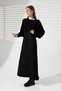 Boat Neck Bat Sleeve Thessaloniki Knitted Short Sweater U-Neck Loose Ankle-Length Dress Two-Piece Knitwear Set - 4