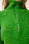 Women's Green Zippered Collar Knitwear Sweater BV00100 - 4