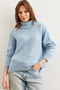 Women's Baby Blue Turtleneck Soft Textured Thick Knitwear Sweater Kzk- 19000936 - 2
