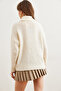Women's Ecru Turtleneck Soft Texture Thick Knitwear Sweater Kzk- 19000936 - 7