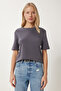 Women's Smoked Cotton Basic Knitted T-Shirt Ag00001 - 2