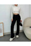 Women's Black High Waist Shaping / Sculpting Flared Leg Palazzo Pants - 4