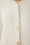 Women's Bone Stylish Heart Buttoned Bearded Soft Knitwear Cardigan Cr00442 - 4