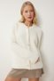 Women's Bone Stylish Heart Buttoned Bearded Soft Knitwear Cardigan Cr00442 - 2