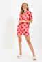 Fuchsia Polka Dot Viscose Shorts Woven Pajama Set Thmss20Pt0306 - 6