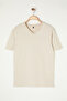 Mink Slim/Fitted Basic V-Neck Short Sleeve 100% Cotton T-Shirt Tmnss19Bo0002 - 3