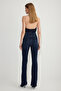 Koyu Mavi Yüksek Bel Orta Esnek Flare İspanyol Paça Jeans TWOSS25JE00109 - 5