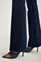 Koyu Mavi Yüksek Bel Orta Esnek Flare İspanyol Paça Jeans TWOSS25JE00109 - 4