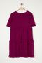 Plum Tulle Detail Woven Dress TBBSS23AH00056 - 8