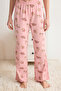 Gri Melanj %100 Pamuklu Slogan Baskılı Örme Pijama Takımı THMSS25PT00162 - 4