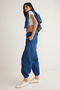 Dark Blue Elastic Waist High Waist Balloon Jogger Jeans Twoss25Je00008 - 2