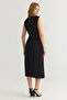 Black Straight A-Line Midi Woven Dress Twoss25El00013 - 6