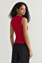 Kırmızı Drape Detaylı Örme Büstiyer TPRSS25BZ00023 - 5