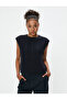 Sleeveless Sweater Knitted Textured Crew Neck - 3