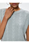 Sleeveless Sweater Knitted Textured Crew Neck - 5