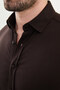 Straight Slim Fit Men's Shirt Brown - 27023.24K - 2